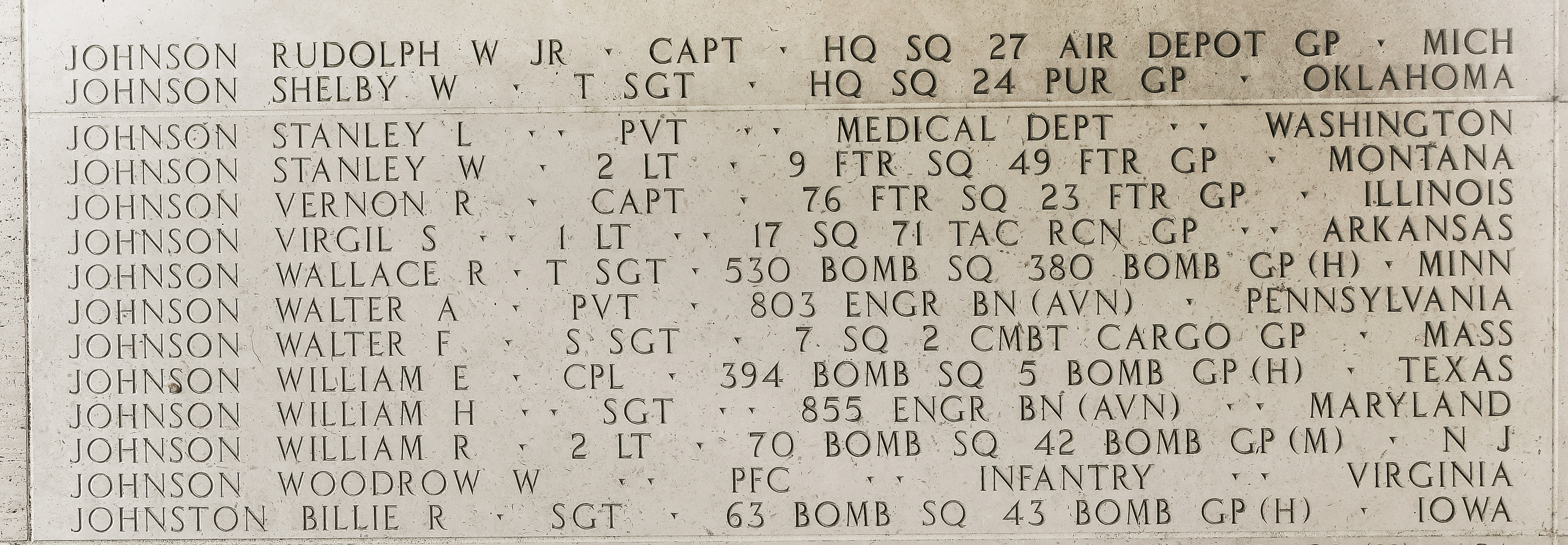 William R. Johnson, Second Lieutenant